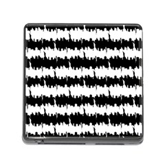 Black & White Stripes Nyc New York Manhattan Skyline Silhouette Memory Card Reader (square) by PodArtist