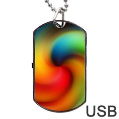 Abstract Spiral Art Creativity Dog Tag Usb Flash (two Sides) by Nexatart