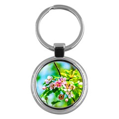 Crab Apple Flowers Key Chains (round)  by FunnyCow
