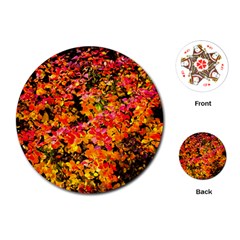 Orange, Yellow Cotoneaster Leaves In Autumn Playing Cards (round)  by FunnyCow