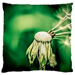 Dandelion Flower Green Chief Large Flano Cushion Case (Two Sides) Front
