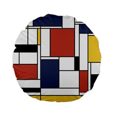 Neoplasticism Abstract Art Standard 15  Premium Flano Round Cushions by FunnyCow