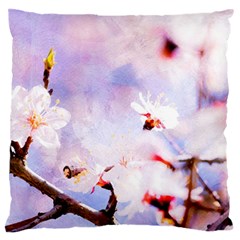 Pink Sakura Purple Background Standard Flano Cushion Case (two Sides)