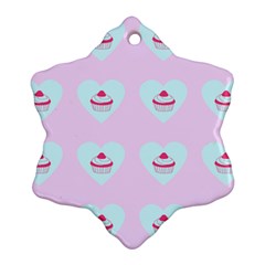 Pink Cupcake Snowflake Ornament (two Sides) by snowwhitegirl