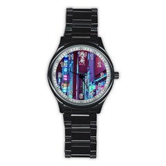 Japan City Stainless Steel Round Watch by snowwhitegirl