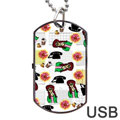 Office Girl Pattern Dog Tag Usb Flash (two Sides) by snowwhitegirl