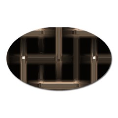 Metal Pattern Background Texture Oval Magnet by Sapixe