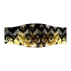 Black Zig Zag Blurred On Gold Crush Flowers By Flipstylez Designs Stretchable Headband by flipstylezfashionsLLC