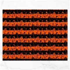 Orange And Black Spooky Halloween Nightmare Stripes Rectangular Jigsaw Puzzl