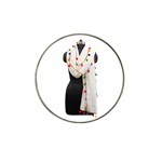 Indiahandycrfats women Fashion White Dupatta with Multicolour Pompom all four sides for Girls/women Hat Clip Ball Marker (4 pack) Front