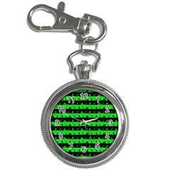 Monster Green And Black Halloween Nightmare Stripes  Key Chain Watches by PodArtist