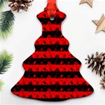 Red Devil and Black Halloween Nightmare Stripes  Christmas Tree Ornament (Two Sides) Front