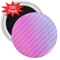 Diagonal Pink Stripe Gradient 3  Magnets (100 Pack) by Sapixe