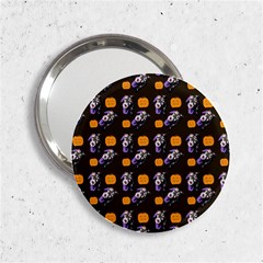 Halloween Skeleton Pumpkin Pattern Brown 2 25  Handbag Mirrors