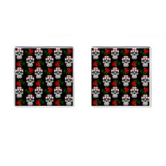 Skull Pattern Black Cufflinks (square)