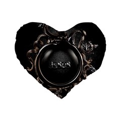 Jesus Standard 16  Premium Flano Heart Shape Cushions by NSGLOBALDESIGNS2