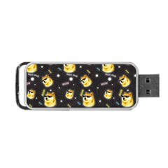 Doge Much Thug Wow Pattern Funny Kekistan Meme Dog Black Background Portable Usb Flash (one Side) by snek