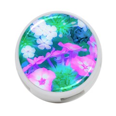 Pink, Green, Blue And White Garden Phlox Flowers 4-port Usb Hub (one Side) by myrubiogarden