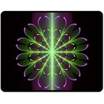 Fractal Purple Lime Pattern Fleece Blanket (Medium)  60 x50  Blanket Front
