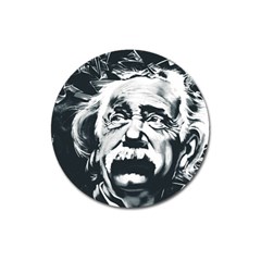 Albert Einstein Street Art Magnet 3  (round)