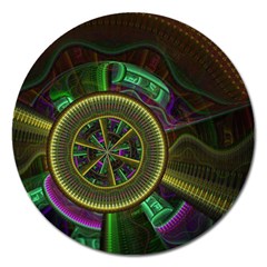 Fractal Threads Colorful Pattern Magnet 5  (round)