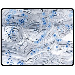 Marbled Paper Mottle Color Movement Blue White Fleece Blanket (medium) 