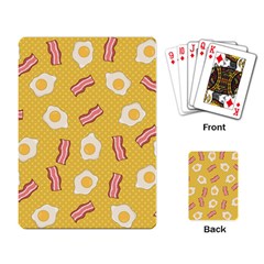Bacon And Egg Pop Art Pattern Playing Cards Single Design by Valentinaart