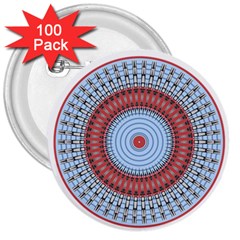 Pattern Design Circular Shape 3  Buttons (100 Pack)  by Pakrebo