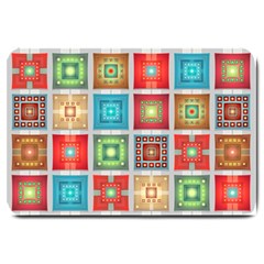 Tiles Pattern Background Colorful Large Doormat  by Pakrebo