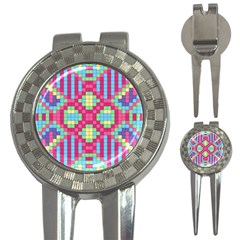 Checkerboard Squares Abstract 3-in-1 Golf Divots by Pakrebo