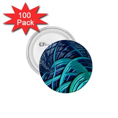 Oceanic Fractal Turquoise Blue 1 75  Buttons (100 Pack)  by Pakrebo