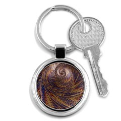 Swirl Fractal Fantasy Whirl Key Chains (round)  by Pakrebo