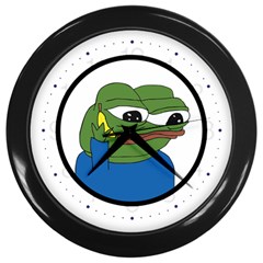 Apu Apustaja With Banana Phone Wall Eyed Pepe The Frog Kekistan Wall Clock (black) by snek