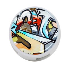 Blue Face King Graffiti Street Art Urban Blue And Orange Face Abstract Hiphop 4-port Usb Hub (two Sides) by genx