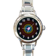 Artskop Kaleidoscope Pattern Round Italian Charm Watch