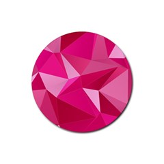 Pattern Halftone Geometric Rubber Round Coaster (4 Pack)  by Pakrebo