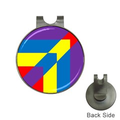 Colorful Red Yellow Blue Purple Hat Clips With Golf Markers by Mariart