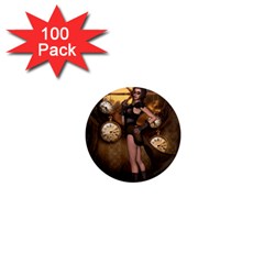 Wonderful Steampunk Lady 1  Mini Magnets (100 Pack)  by FantasyWorld7