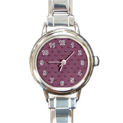 Plum Bow Design Round Italian Charm Watch