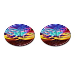 Colorful Chakra Lsd Spirituality Cufflinks (oval) by Pakrebo