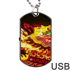 Dragon Lights Ki Rin Dog Tag Usb Flash (two Sides) by Riverwoman
