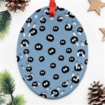 Totoro - Soot Sprites Pattern Oval Filigree Ornament (Two Sides) Back