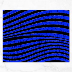 Black And Blue Linear Abstract Print Rectangular Jigsaw Puzzl by dflcprintsclothing
