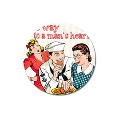 Retro Sailor Eating Cookie Magnet 3  (round) by snowwhitegirl