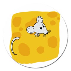 Rat Mouse Cheese Animal Mammal Magnet 5  (round) by Sudhe