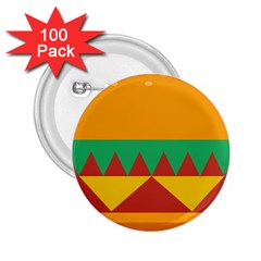 Burger Bread Food Cheese Vegetable 2 25  Buttons (100 Pack) 