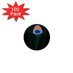 Peacock Feather 1  Mini Buttons (100 Pack)  by Sudhe