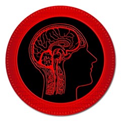 Artificial Intelligence Brain Think Magnet 5  (round) by Sudhe