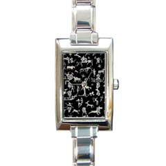 Petroglyph Nordic Beige And Black Background Petroglyph Nordic Beige And Black Background Rectangle Italian Charm Watch by snek
