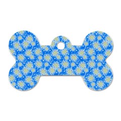 Hydrangea Blue Glitter Round Dog Tag Bone (two Sides) by Pakrebo